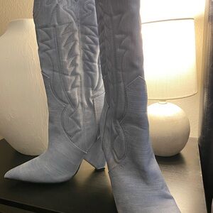 Forever 21 Light Blue Heeled Boots